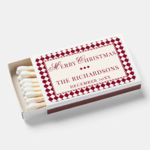 Vintage Burgundy Xadrez Natal Personalizado
