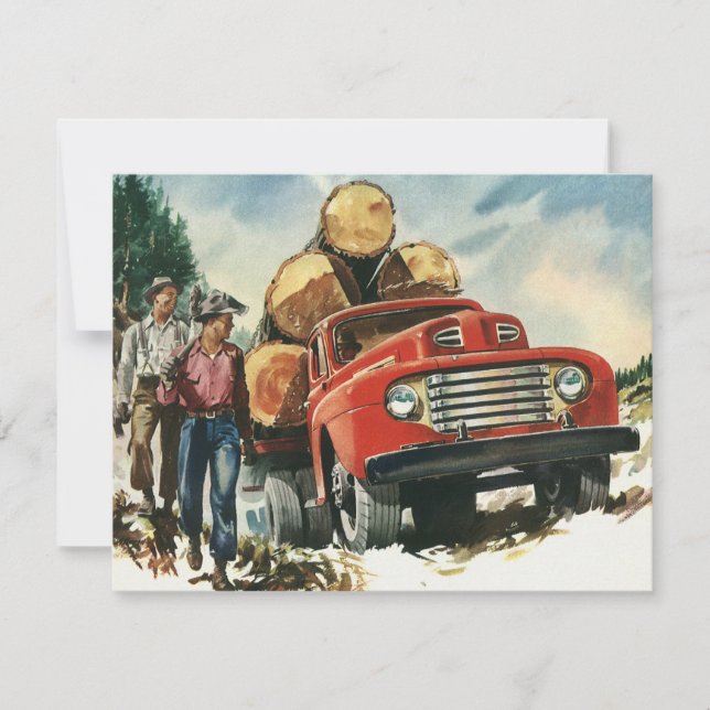 Vintage Business, Logging Truck com Lumberjacks (Frente)