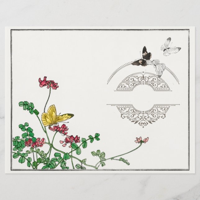 Vintage Butterfly - Frame Title Página Diário (Frente)