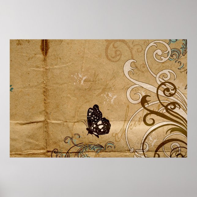 Vintage butterfly Poster (Frente)