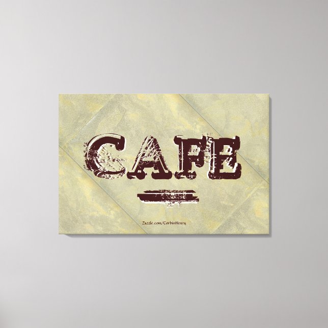 Vintage Cafchen Canvas Print - Azulejo metálico (Frente)