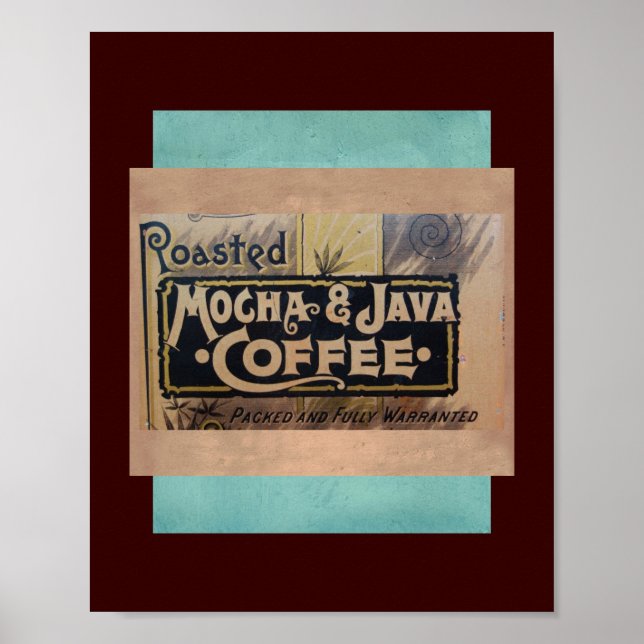 vintage café mocha java label poster (Frente)