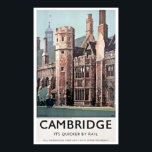 Vintage Cambridge England University Art Impressão<br><div class="desc">Vintage Cambridge England University Fine Art Giclee Impressão (Reprodução). Personalize o tamanho,  a textura,  a borda e/ou o quadro do poster para se adequar ao seu gosto.</div>