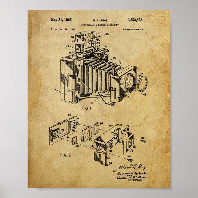 Vintage Camera Patent Poster (Frente)