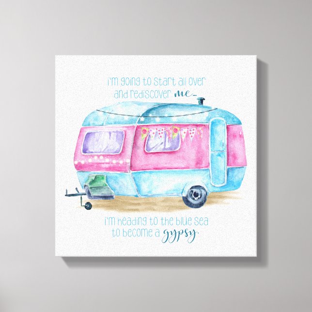 Vintage Camper Canvas Wall Art (Frente)