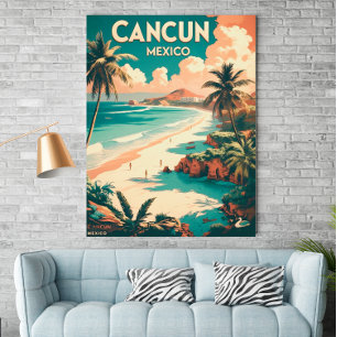 Vintage Cancun, México - Poster de viagens Retroat