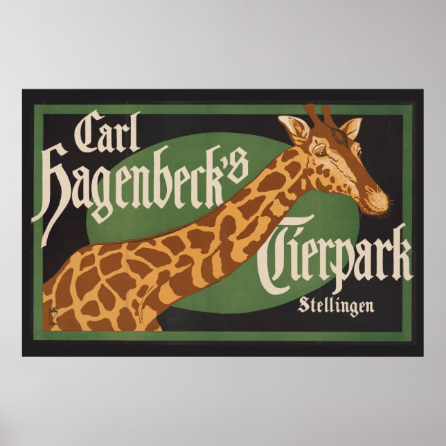 Vintage Carl Hagenbeck's Tierpark Circus Poster (Frente)