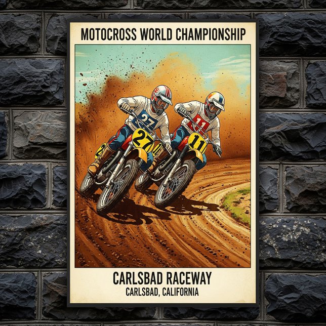 Vintage Carlsbad Raceway Motocross Poster (Criador carregado)