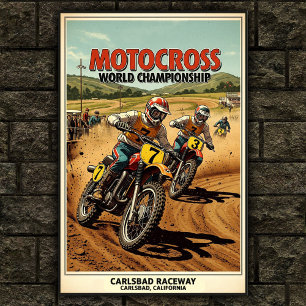 Vintage Carlsbad Raceway Motocross Poster