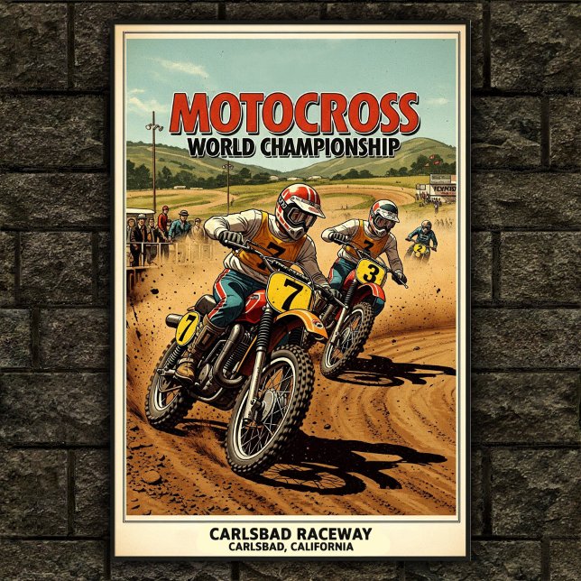 Vintage Carlsbad Raceway Motocross Poster (Criador carregado)
