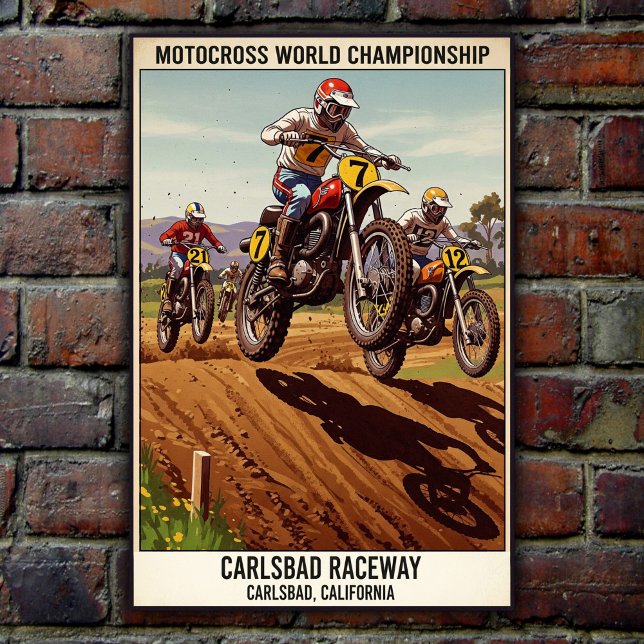 Vintage Carlsbad Raceway Motocross Poster (Criador carregado)