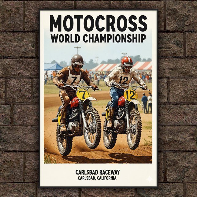 Vintage Carlsbad Raceway Motocross Poster (Criador carregado)