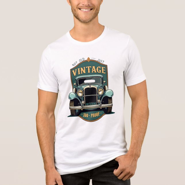 Vintage - Carro Clássico Retro T-Shirt f (Frente)