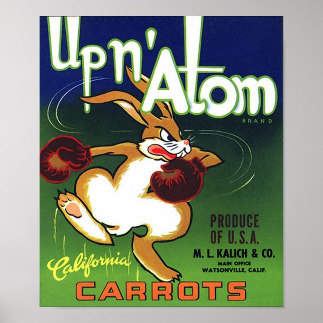 Vintage Carrot Crate Label Impressão (Frente)