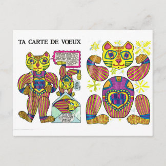 Vintage, cartão de saudação animal retro