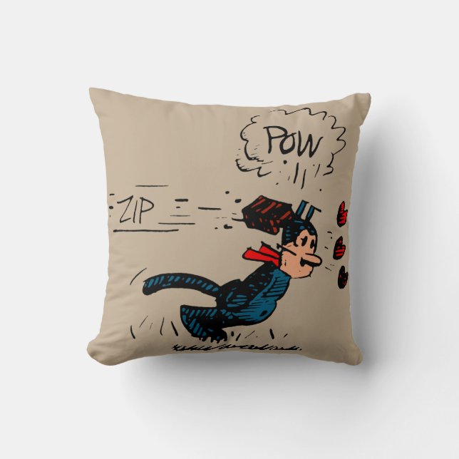 Vintage Cartoon Cat. POW!" Almofada (Frente)