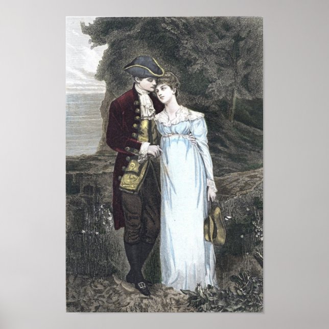 Vintage Casal in Love Art Impressão (Frente)