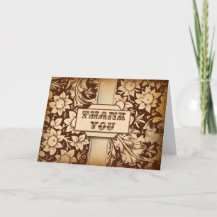 vintage castanha envelhecida — cartões de agradeci