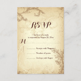 Vintage castanho rolo folha casamento RSVP