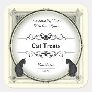 Vintage Cat (1901), Jar, Spice, Herb, Etiqueta de 