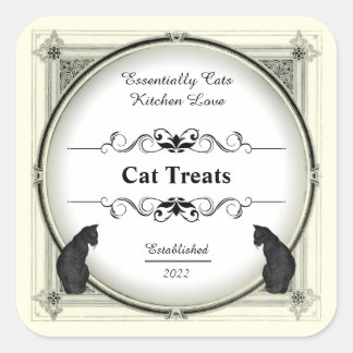 Vintage Cat (1901), Jar, Spice, Herb, Etiqueta de