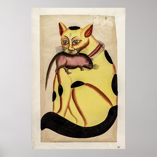 Vintage Cat com Rat Poster (Frente)