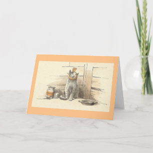 Vintage Cat Obter Cartão De Nota