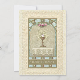 Vintage Católico Primeiro Convite Comunitário Sagr