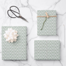 Vintage Celadon Green Zigzag