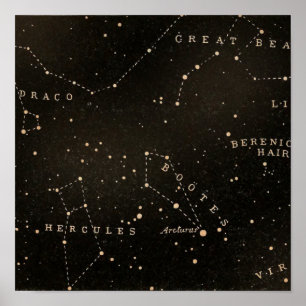 Vintage Celestial Chart Poster