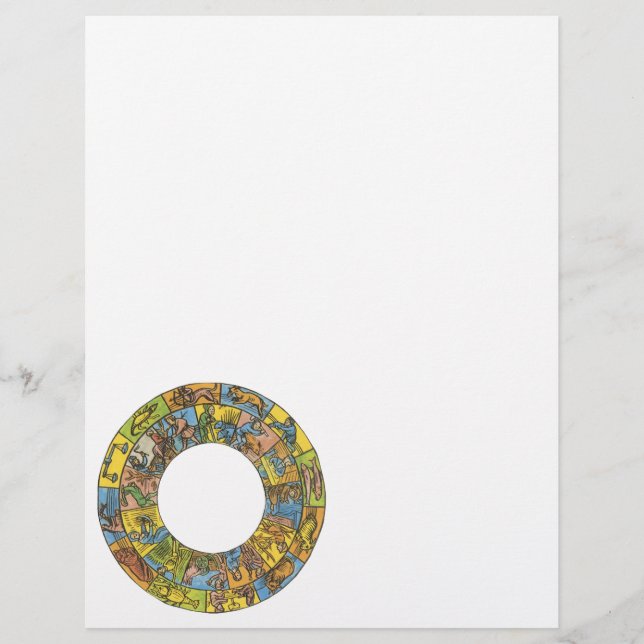 Vintage Celestial, Roda Zodiac Astrológica (Frente)