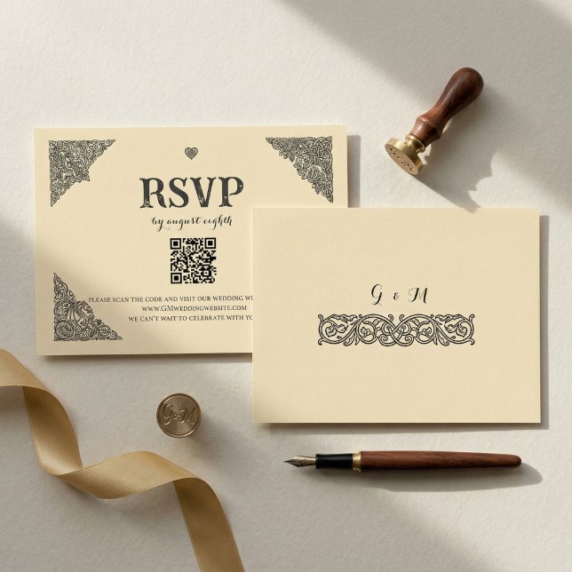 Vintage Celtic Knot RSVP Card (Criador carregado)