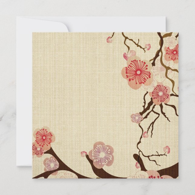 Vintage cereja floresce flores Convite (Frente)