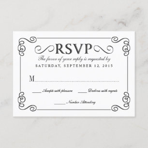Vintage Chalkboard Elegant Wedding RSVP