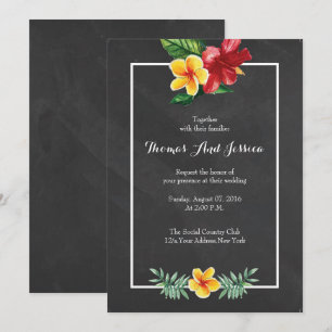 Vintage Chalkboard Floral Wedation Convite