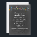 Vintage Chalkboard Holiday Light convite de festas<br><div class="desc">Chalkboard Celebra a temporada,  luzes,  Janta de Férias,  Convite para Festas de Natal</div>