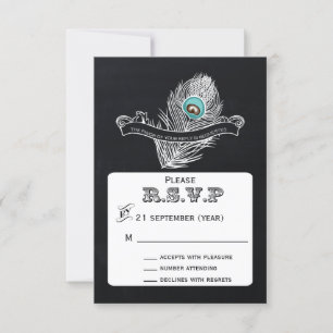 Vintage Chalkboard pock casamento rsvp 3.5 x 5