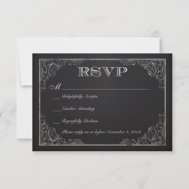 Vintage Chalkboard RSVP (Frente)