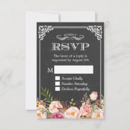 Vintage Chalkboard Rustic Floral Decor RSVP Respos