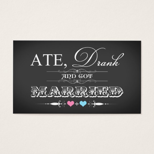 Vintage Chalkboard Style Weding Tag (Frente)