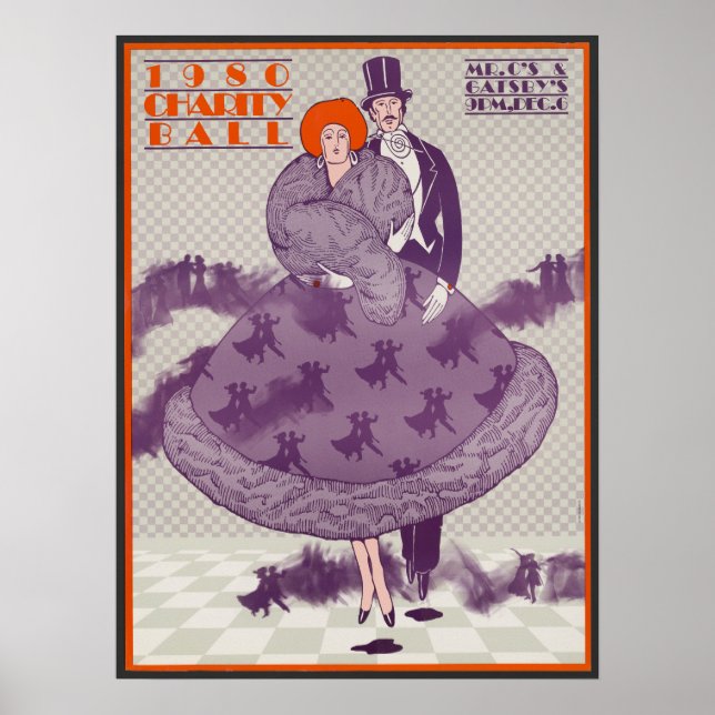 Vintage Charity Ball Advertisement Poster (Frente)