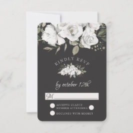 Vintage Cherish White Floral Weding RSVP Resposta