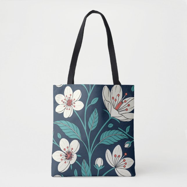 Vintage Cherry Blossom Tote Bag - Elegante Sem Olh (Frente)