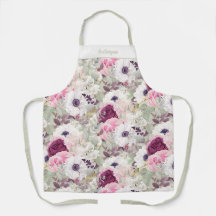 Vintage Chic Girly Pink Watercolor Floral
