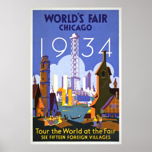 Vintage Chicago Poster (Frente)