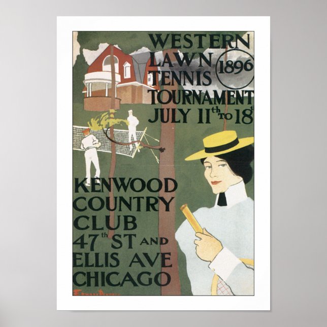 Vintage Chicago Tênis Poster (Frente)