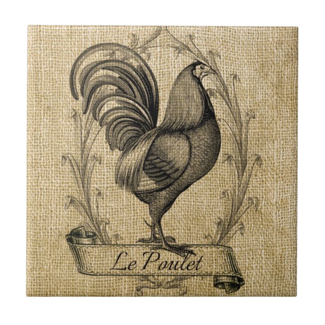 Vintage Chicken Burlap (Frente)