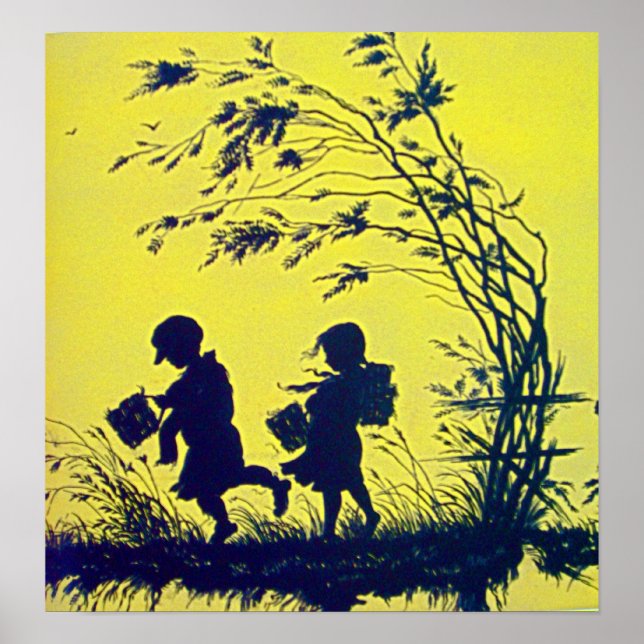 Vintage Child Silhouette Poster (Frente)