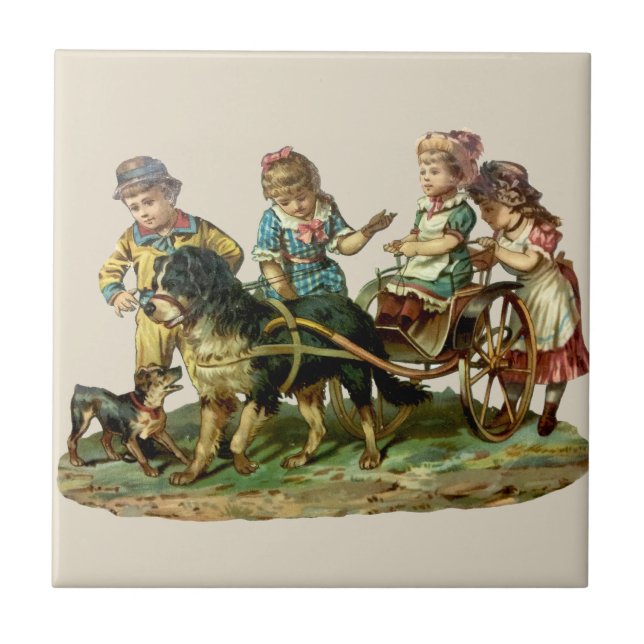 Vintage Children and Dog Wagon (Frente)