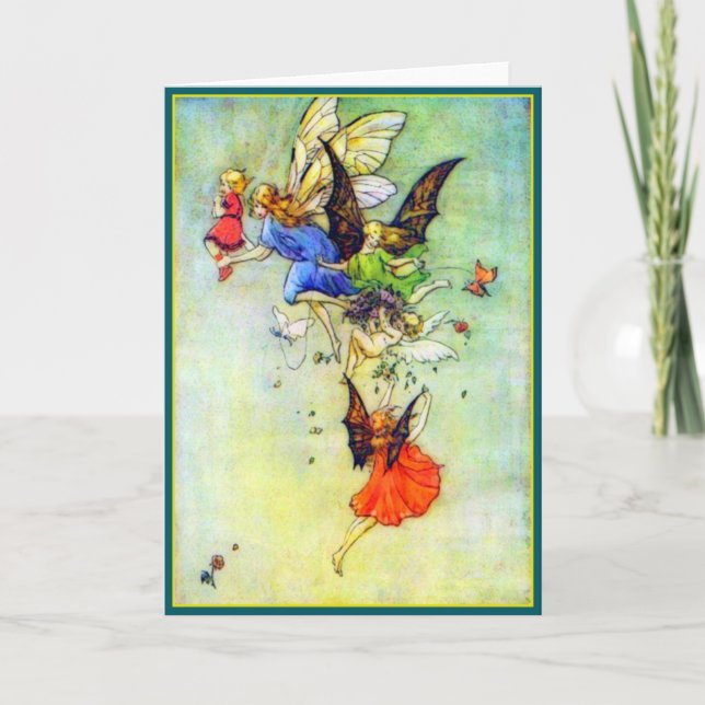 Vintage Children & Faerie Drake - Cartão de Saudaç (Frente)